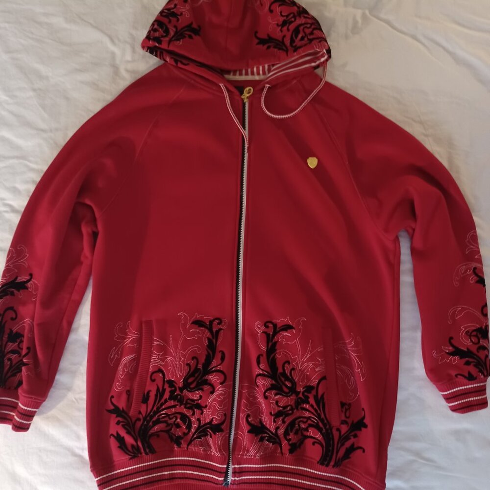AWESOME Attitude Gold Red Hoodie Mens 2XL Hard to Find Streetwear